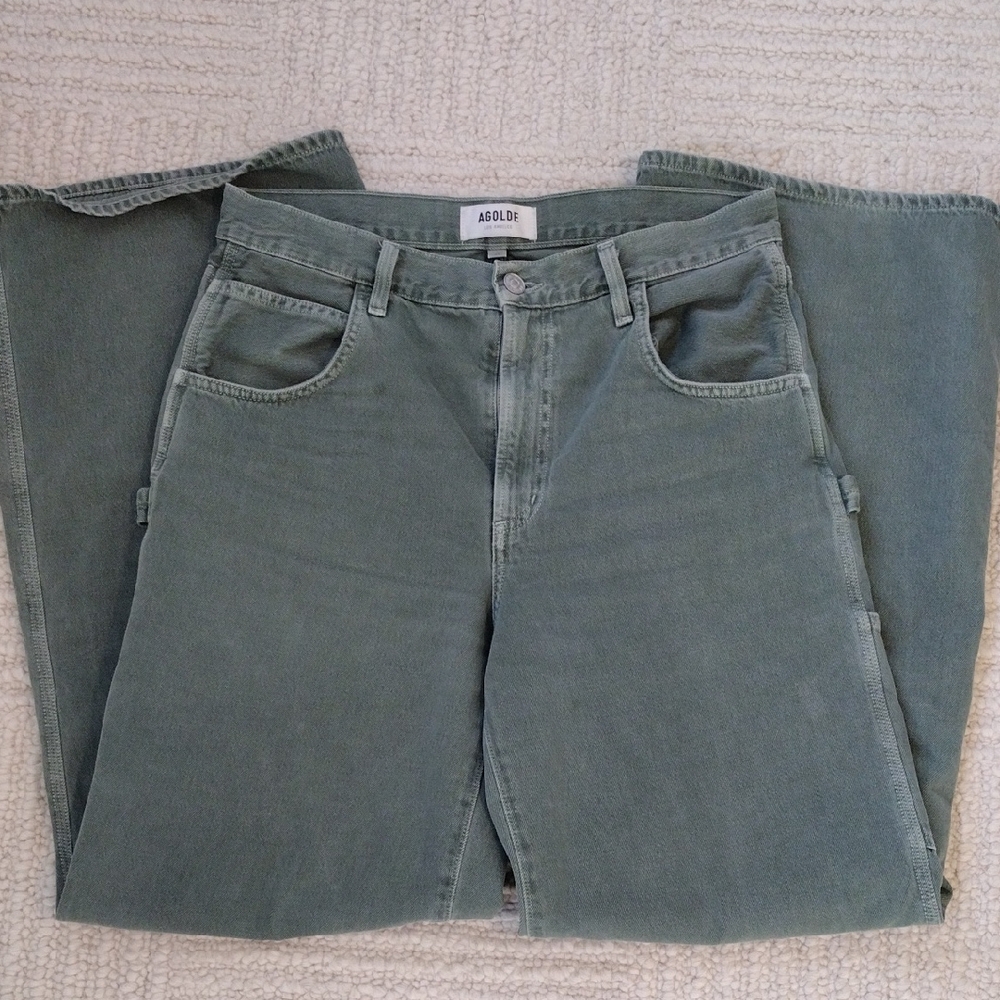 Agolde Sage Green Denim Carpenter Jeans - Picture 3 of 8